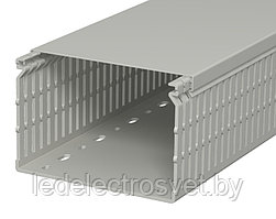 Перфокороб LK4 N 80100, органайзер для шкафов, 80 x 100 мм (глубина х ширина крышки), L=2000мм, RAL 7030 серый