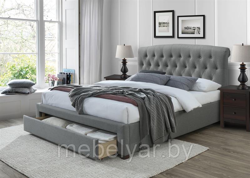 Кровать HALMAR AVANTI серый, 160/200 - фото 1 - id-p165765282