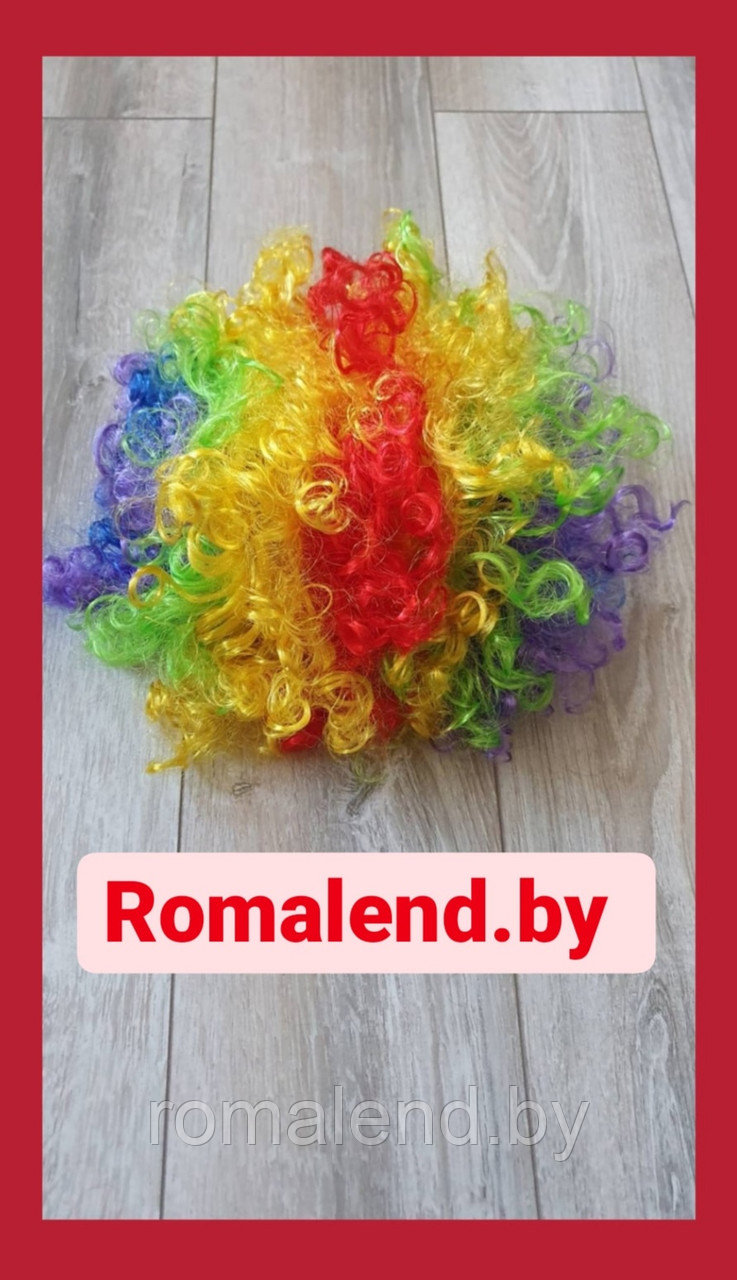 Карнавальный парик клоуна(цветной) - фото 1 - id-p165766253