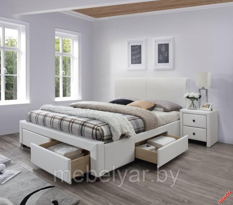 Кровать HALMAR MODENA 2 белый, 160/200 - фото 1 - id-p165765346