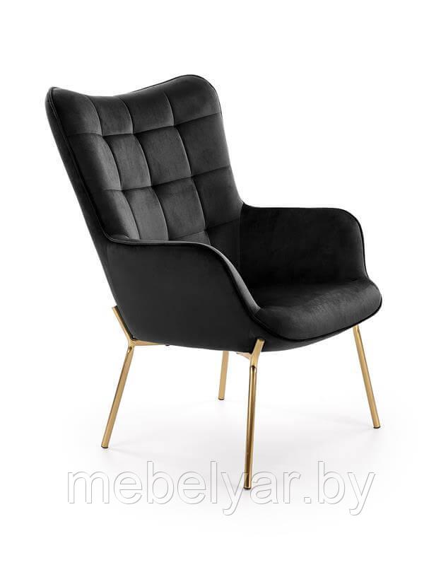 Кресло HALMAR CASTEL 2 черный/золотой - фото 1 - id-p165764937