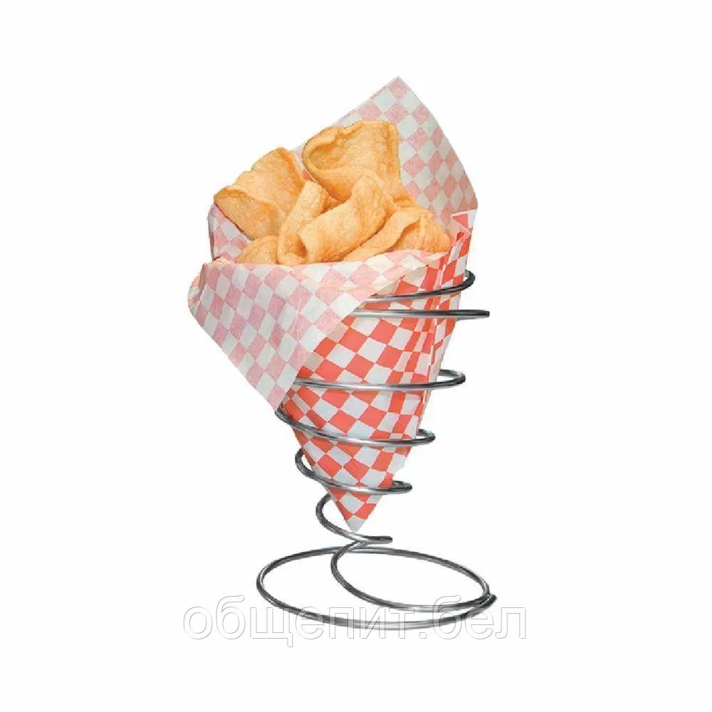Конус для картофеля фри, d 10,5 см, h 15,5 см, нержавейка - фото 1 - id-p165775797