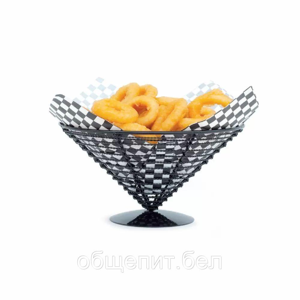 Корзинка конусная для картофеля фри, 23*12,5 см, черная, сталь - фото 1 - id-p165775801