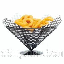 Корзинка конусная для картофеля фри, 23*12,5 см, черная, сталь - фото 2 - id-p165775801