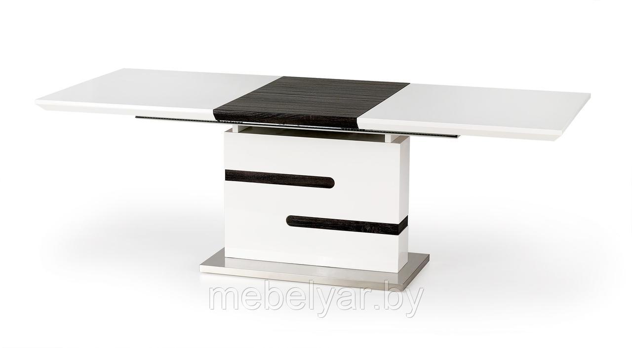 Стол обеденный HALMAR MONACO раскладной белый/серый 160-220/90/76 - фото 2 - id-p165768502