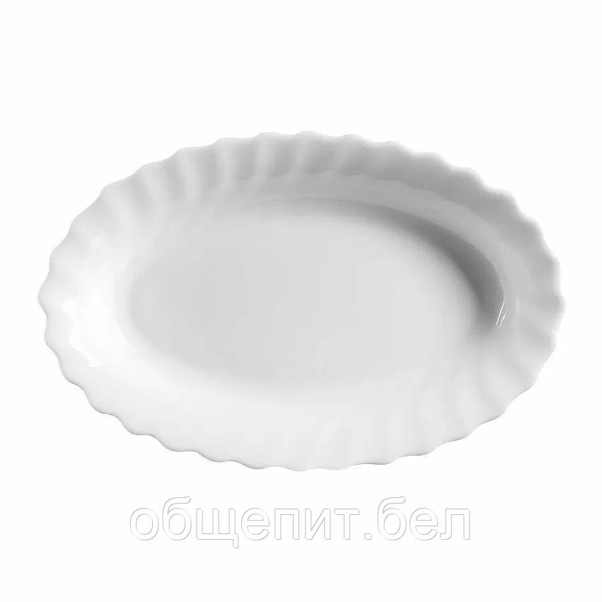 Блюдо овальное Luminarc Trianon 22*14 см, h 3 см, стеклокерамика, белый цвет, ARC, - фото 1 - id-p165771222