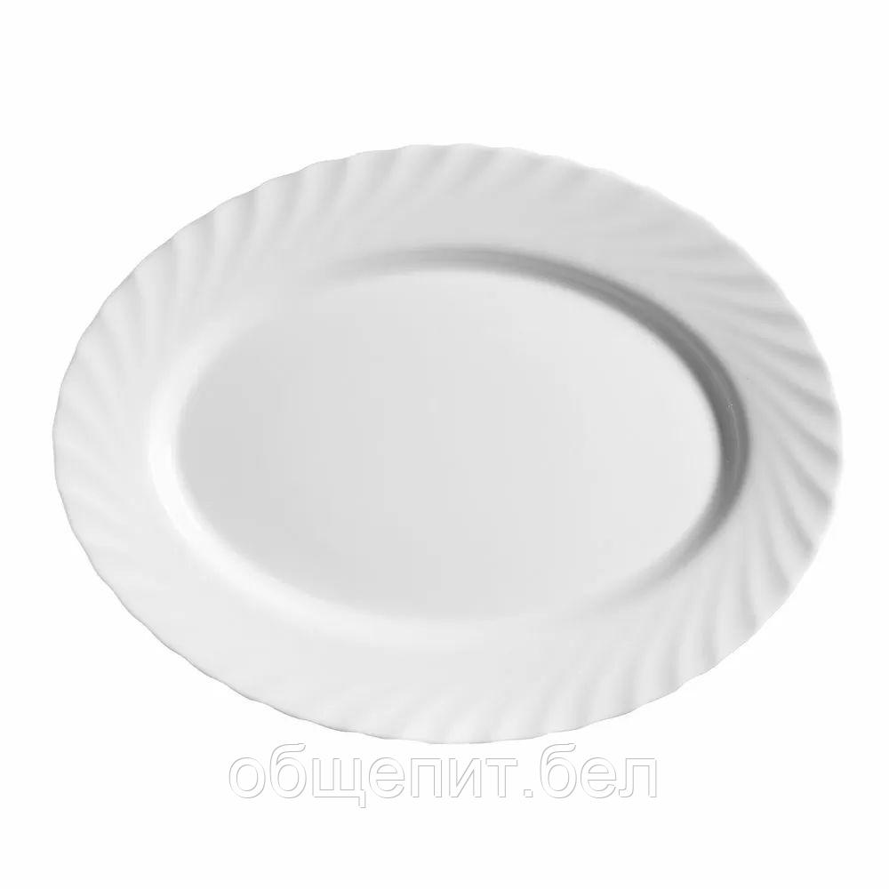 Блюдо овальное Luminarc Trianon 35*26 см, h 2 см, стеклокерамика, белый цвет, ARC, - фото 1 - id-p165771226