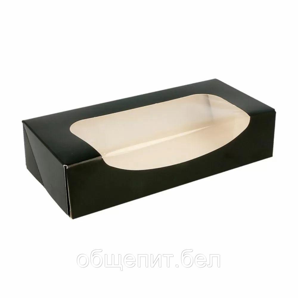 Коробка для суши/макарон с окном 20*9*4,5 см, чёрный, 50 шт/уп, бумага, Garcia de Pou - фото 1 - id-p165774376