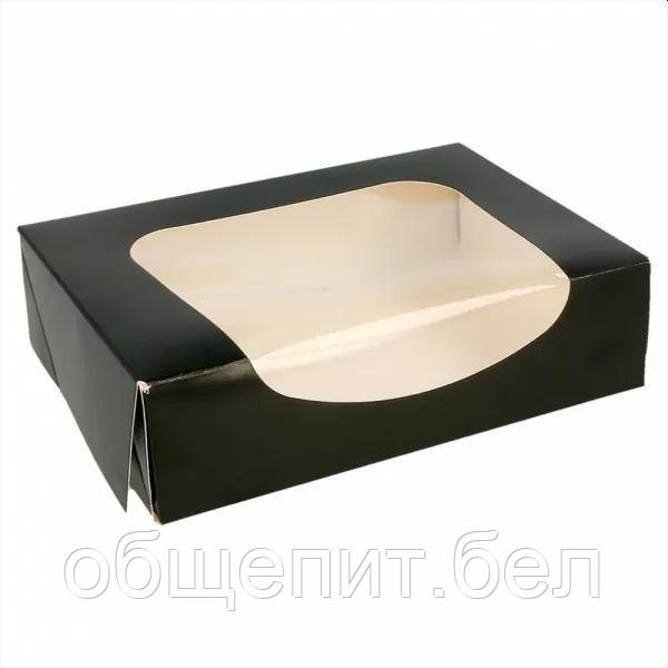 Коробка для суши/макарон с окном 20*12*4,5 см, 1980 мл, черная, 50 шт/уп, картон, Garcia de Pou - фото 2 - id-p165774399