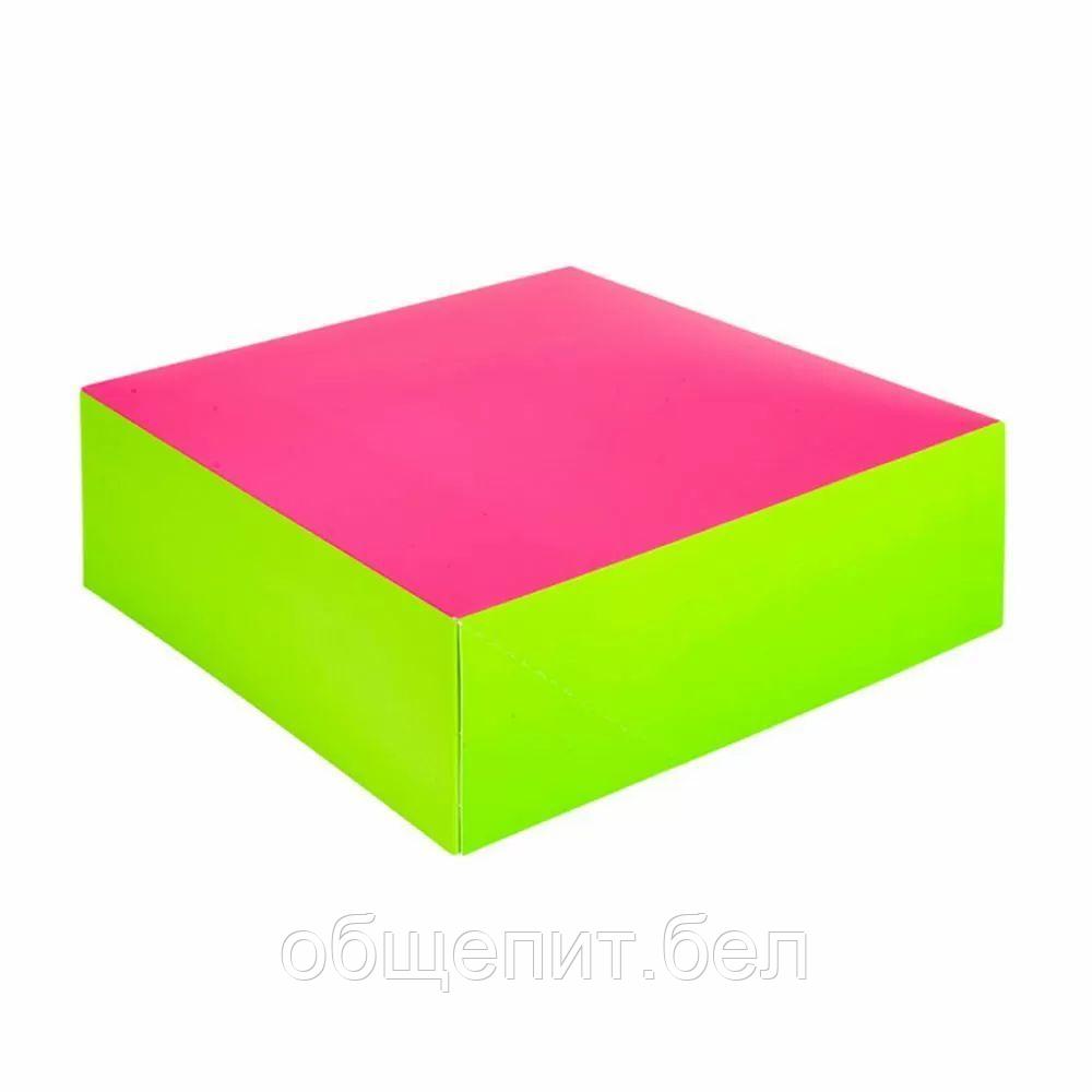 Коробка для кондитерских изделий 25*25 см, фуксия-зеленый, картон, 50 шт/уп, Garcia de Pou - фото 1 - id-p165774415