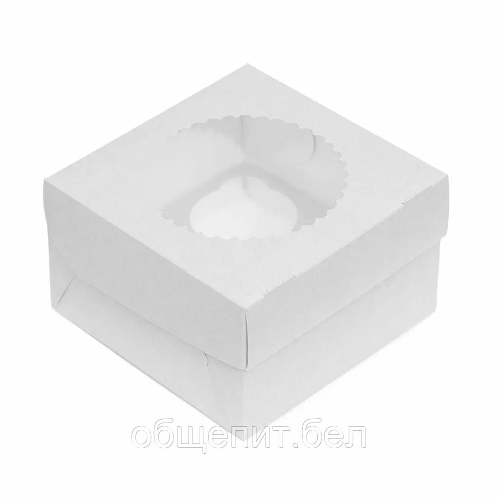 Короб картонный под 4 капкейка, 10*16*16 см, 100 шт/уп - фото 1 - id-p165774423