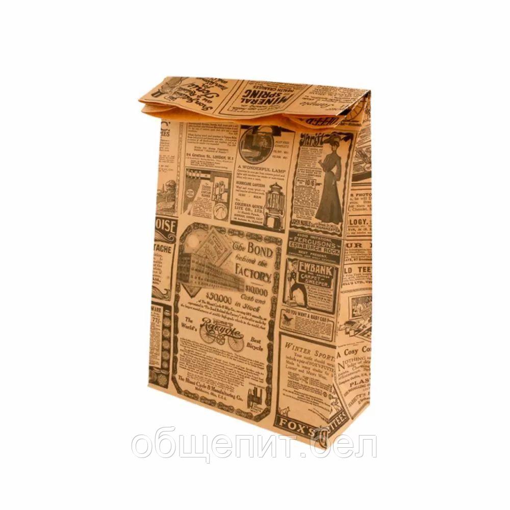 Пакет для покупок без ручек "Газета" 20+9*34,5 см, крафт-бумага, Garcia de PouИспания - фото 1 - id-p165774440