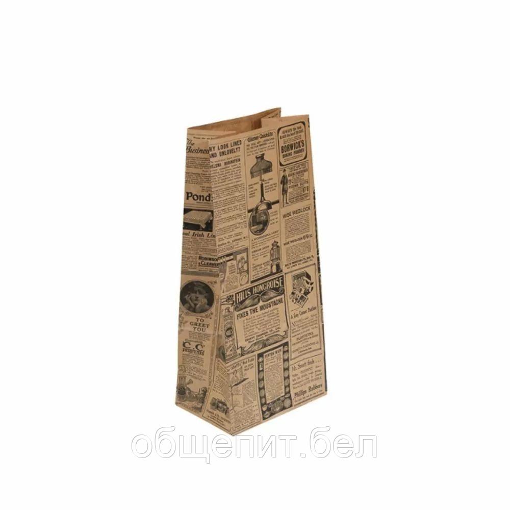 Пакет для покупок без ручек "Газета" 15+10*32 см, крафт-бумага, Garcia de PouИспания