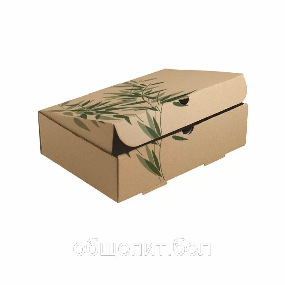 Коробка Feel Green для еды на вынос, 26*18*7 см, 1 штука.гофр.картон, Garcia de PouИспания - фото 1 - id-p165774785