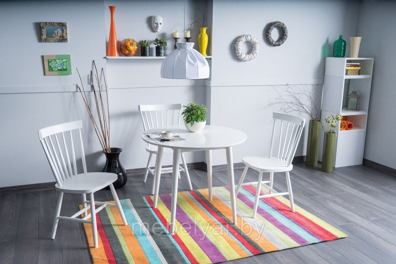 Стол обеденный SIGNAL LARSON белый, 90/75