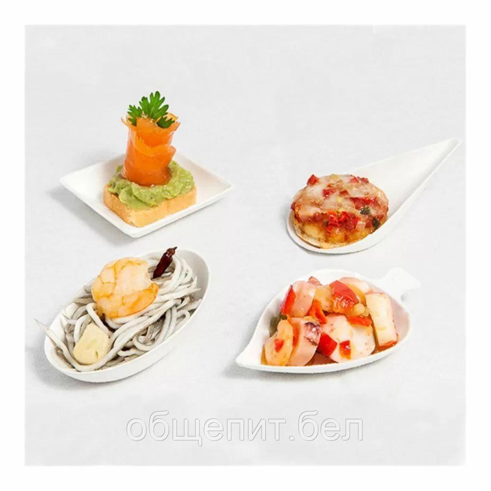 Мини-тарелочки для закусок "Ассорти" белые, сахарный тростник, 250 шт, Garcia de Pou - фото 1 - id-p165773240