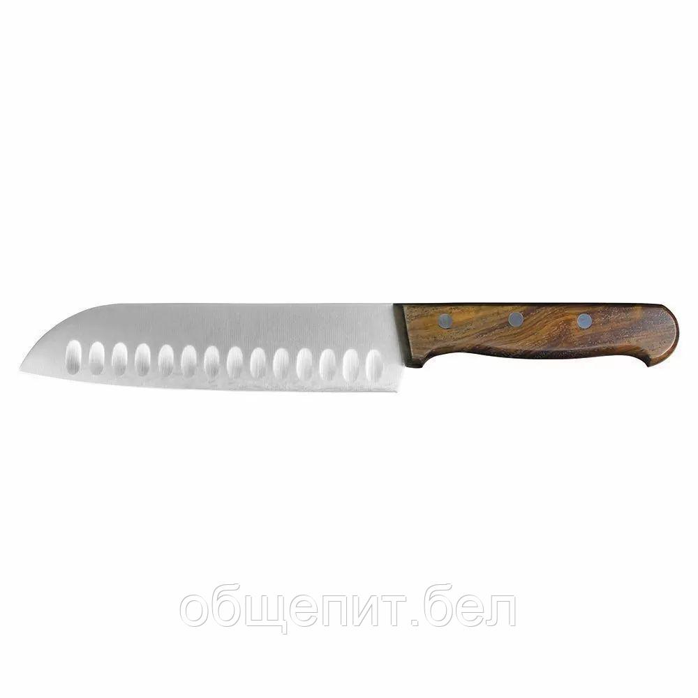 Нож-шеф "Сантоку" 17,5 см, деревянная ручка, P.L. Proff Cuisine