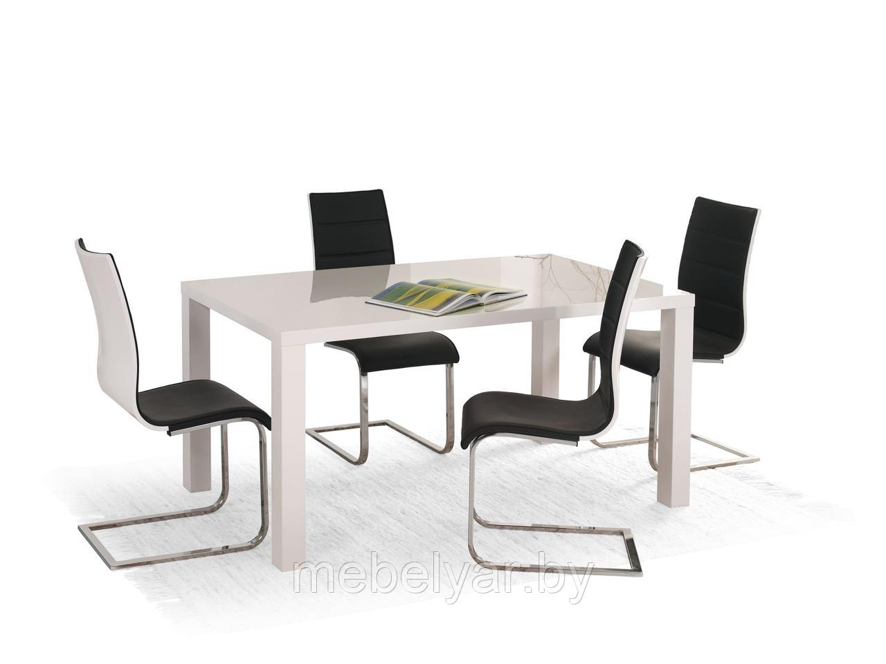 Стол обеденный HALMAR RONALD раскладной, белый, 120-160/80/75, фото 1