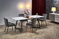 Стол обеденный HALMAR TIZIANO раскладной, светло-серый/темно-серый, 160-210/90/76