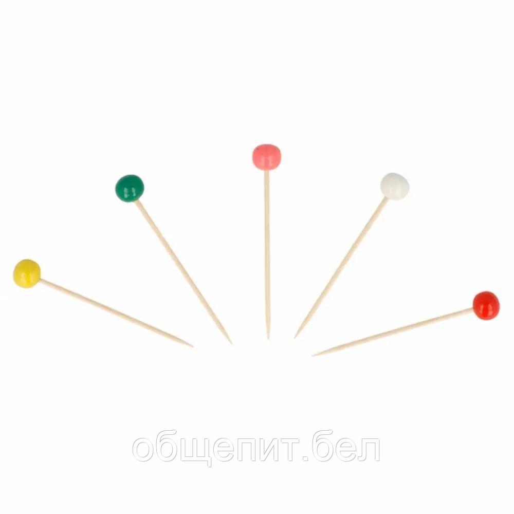 Пика "Цветные шарики" 6,5 см,бамбук,(1упаковка=144шт), Garcia de Pou Испания - фото 1 - id-p165782126