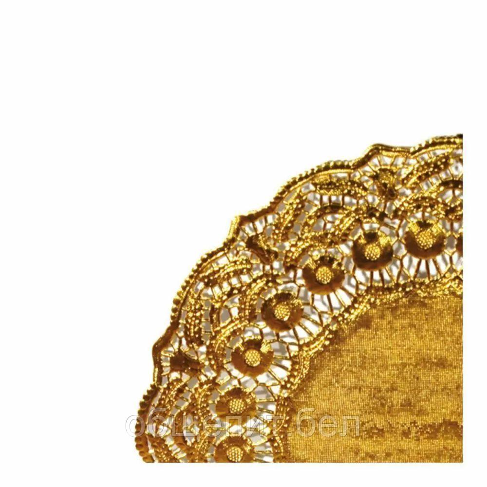 Салфетка ажурная золотая d 19 см, металлизированная целлюлоза, 100 шт, Garcia de Pou - фото 1 - id-p165775291