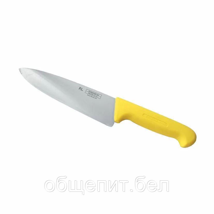Шеф-нож PRO-Line 25 см, желтая пластиковая ручка, P.L. Proff Cuisine - фото 1 - id-p165778212