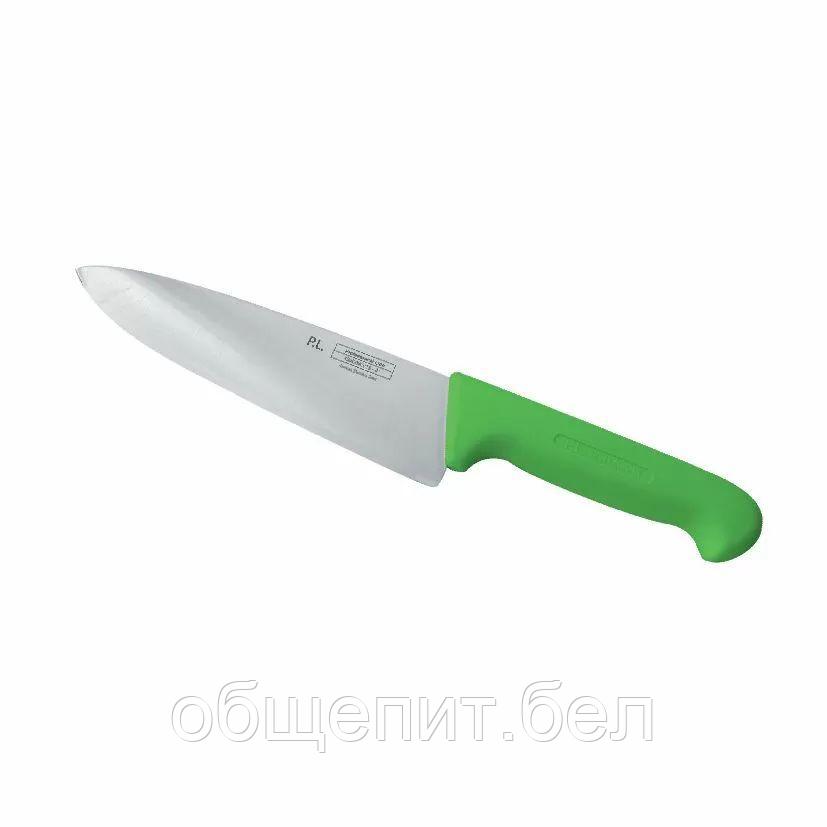 Шеф-нож PRO-Line 25 см, зеленая пластиковая ручка, P.L. Proff Cuisine - фото 1 - id-p165778213