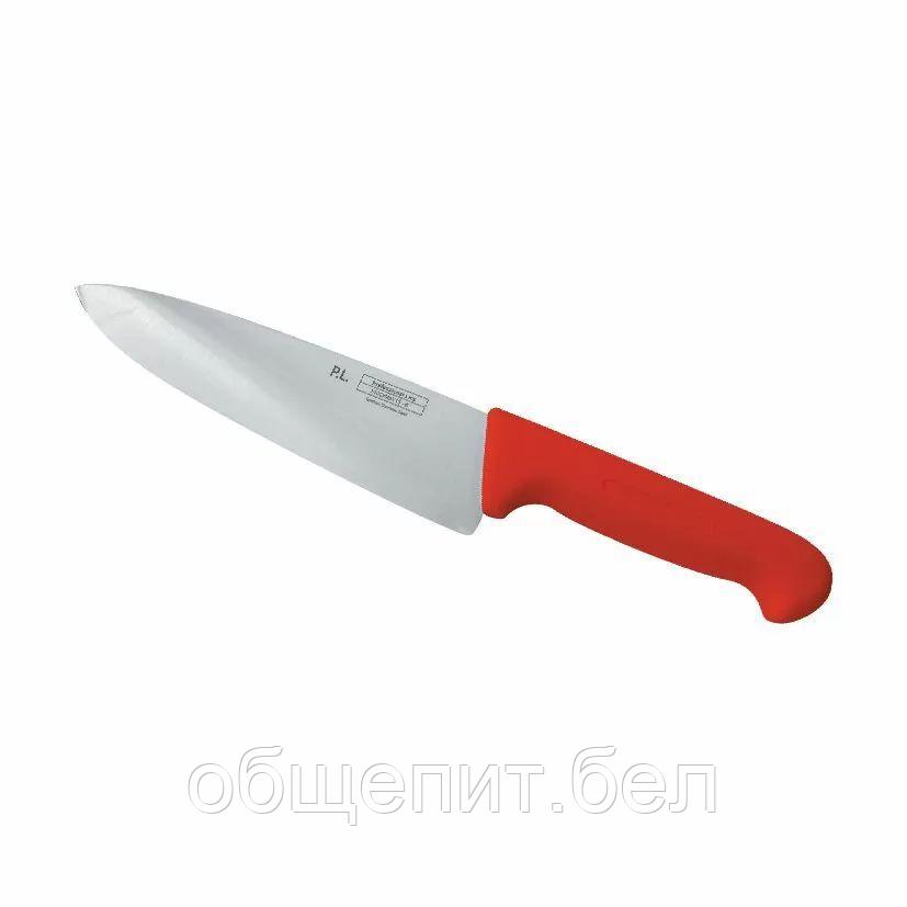 Шеф-нож PRO-Line 25 см, красная пластиковая ручка, P.L. Proff Cuisine - фото 1 - id-p165778215