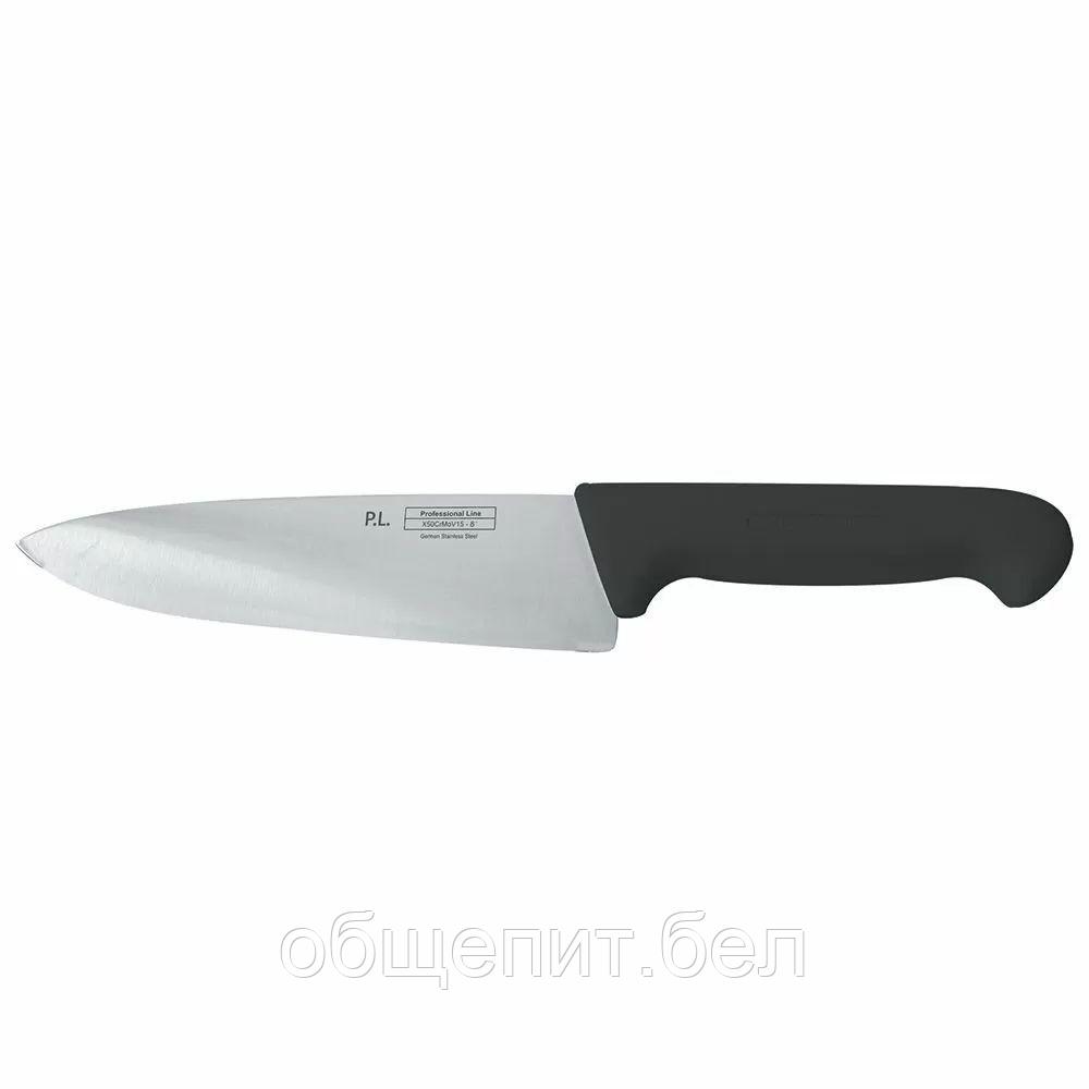 Шеф-нож PRO-Line 25 см, черная пластиковая ручка, P.L. Proff Cuisine - фото 1 - id-p165778216
