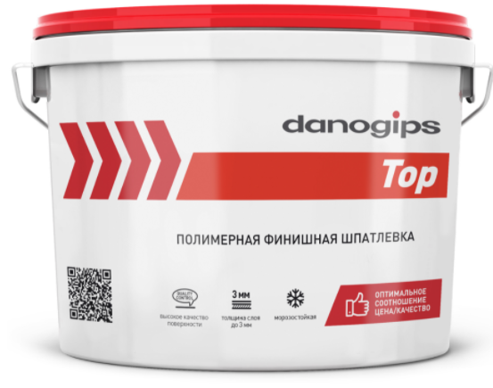 Шпатлевка полимерная финишная Danogips TOP. 16,5 кг.