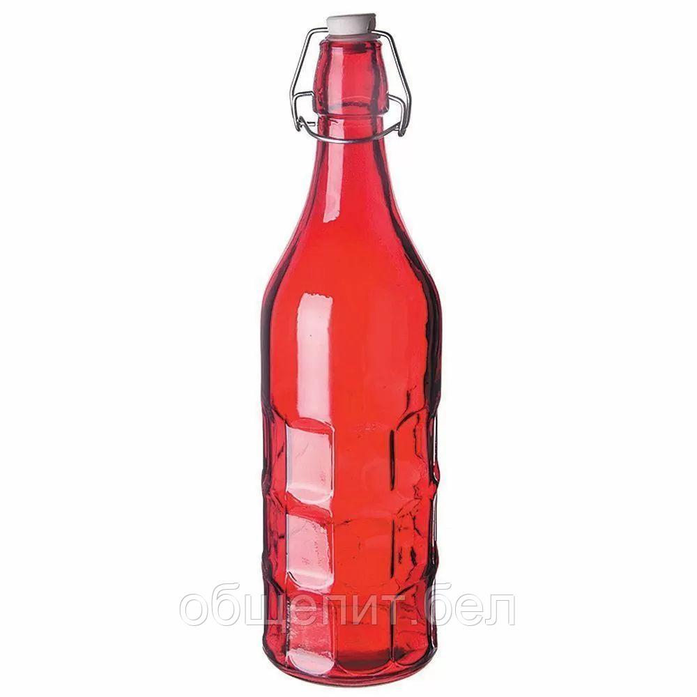 Бутылка красная с крышкой 1 л, стекло, P.L. Proff Cuisine - фото 1 - id-p165772244