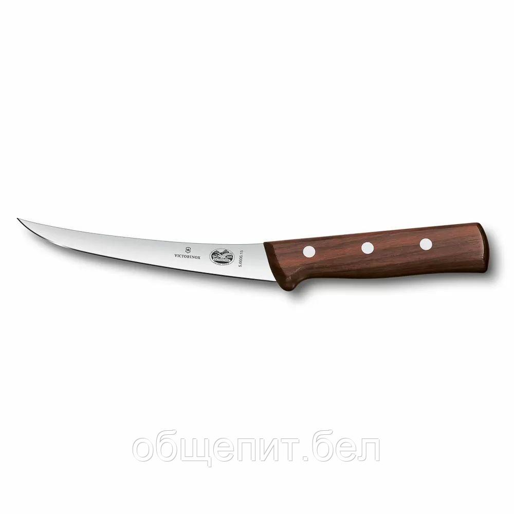 Нож обвалочный изогнутый Victorinox Rosewood 15 см, ручка розовое дерево - фото 1 - id-p165778372