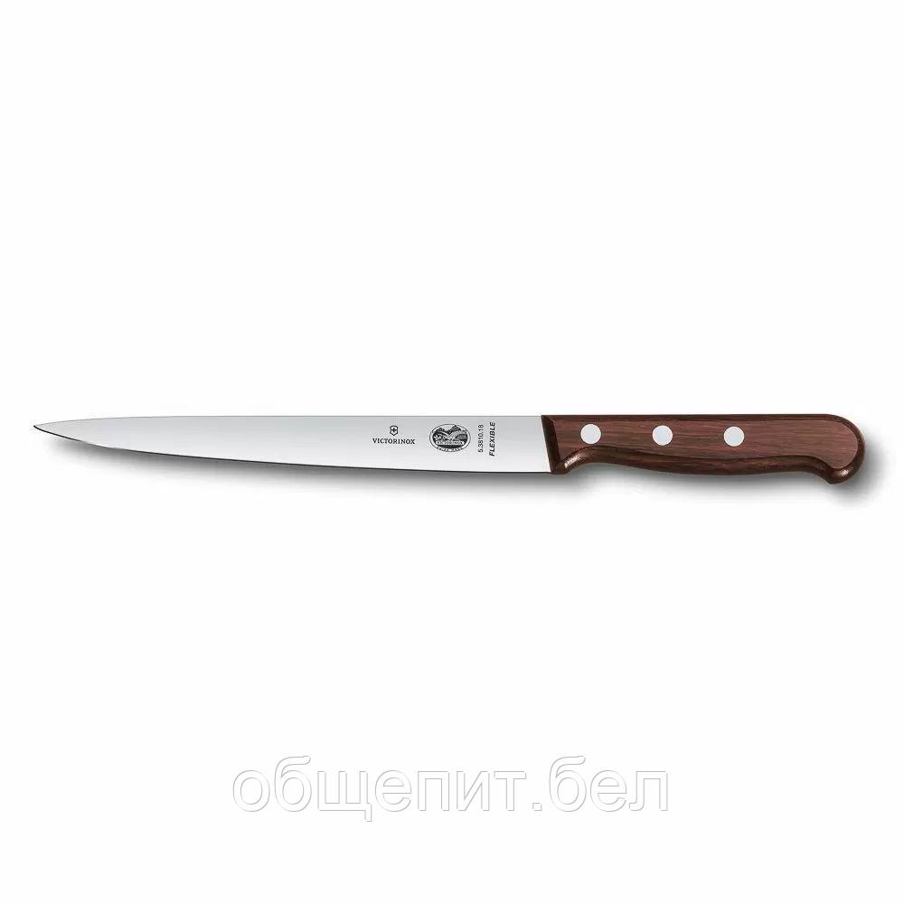 Нож филейный Victorinox Rosewood, супер-гибкое лезвие, 18 см, ручка розовое дерево