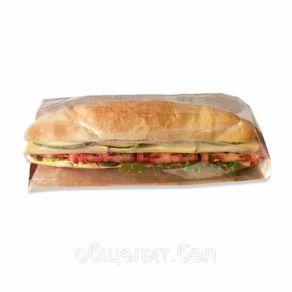Пакет Panorama для сэндвича с окном 14+6*23 см, крафт-бумага, 250 шт/уп, Garcia de Pou