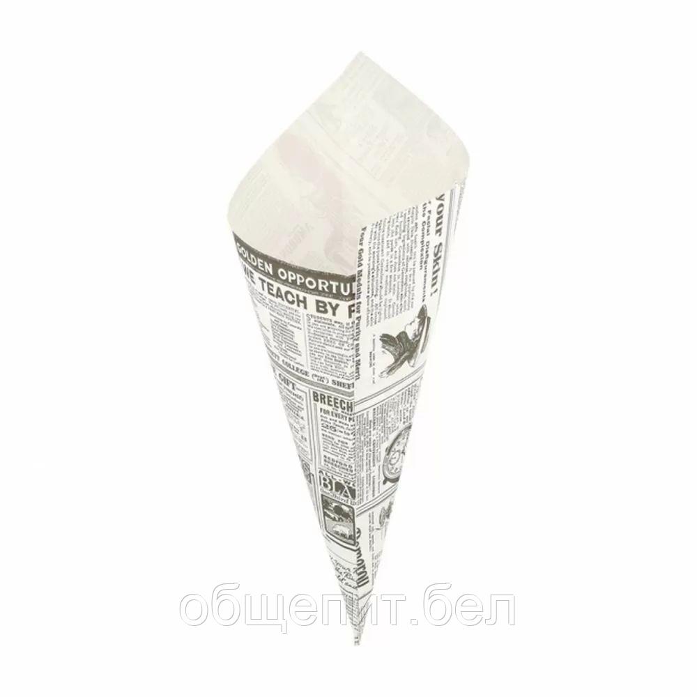 Кулек бумажный "Газета" 250 г, белый, 29,5 см, жиростойкий пергамент, 250 шт/уп, Garcia de Pou - фото 1 - id-p165773506