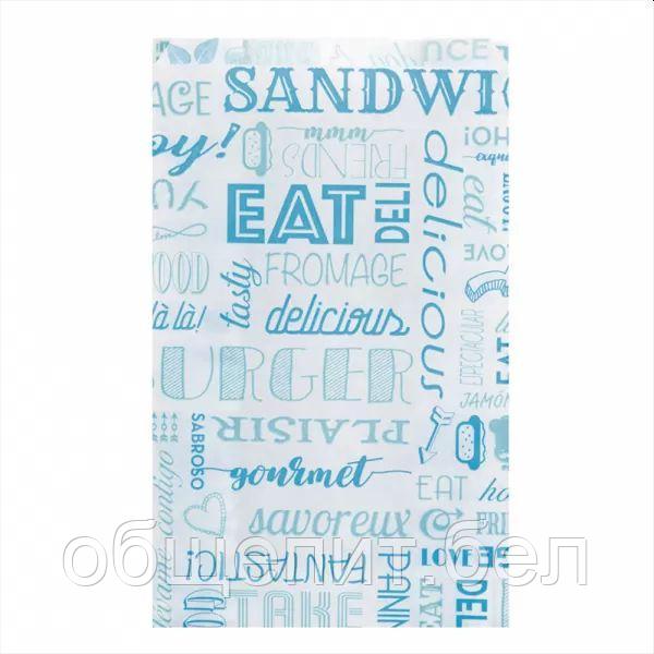 Пакет для гамбургера Parole 14+7*22 см, голубой, 500 шт/уп, жиростойкий пергамент, Garcia de Pou - фото 2 - id-p165773513