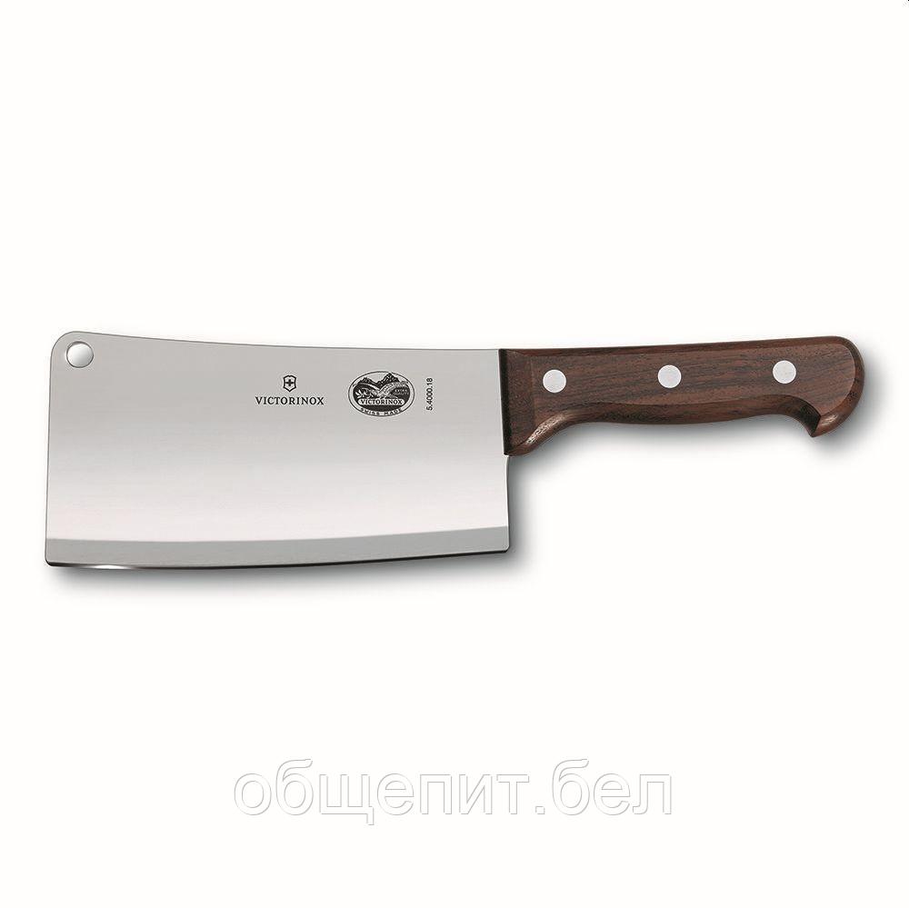 Кухонный топорик Victorinox Rosewood 18 см, ручка розовое дерево - фото 1 - id-p165778396