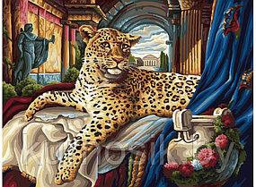 Картина для раскрашивания по номерам на холсте "Римский леопард"