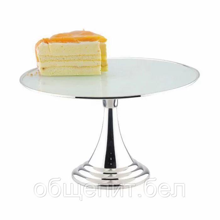 Подставка для торта на ножке d 30 см, h 17 см, нержавейка, P.L. - REG - фото 1 - id-p165776533