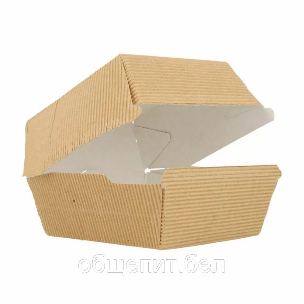 Коробка для бургера жиронепроницаемая рифленая, 14*12*8 см, 50 шт/уп, картон, Garcia de Pou