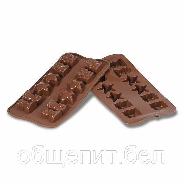 Форма силиконовая для конфет Silikomart CHRISTMAS, 3,4*3,4 см, h 1,8/0,5 см, Италия - фото 1 - id-p165788344
