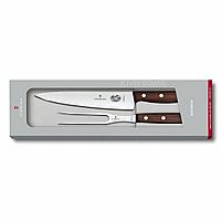 Набор Victorinox: универсальный нож 19 см + вилка для мяса 15 см, ручка розовое дерево