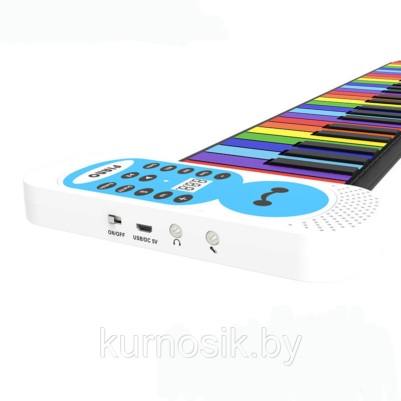 Пианино сворачивающееся разноцветное 49 клавиш, арт.PE49C - фото 3 - id-p165809055