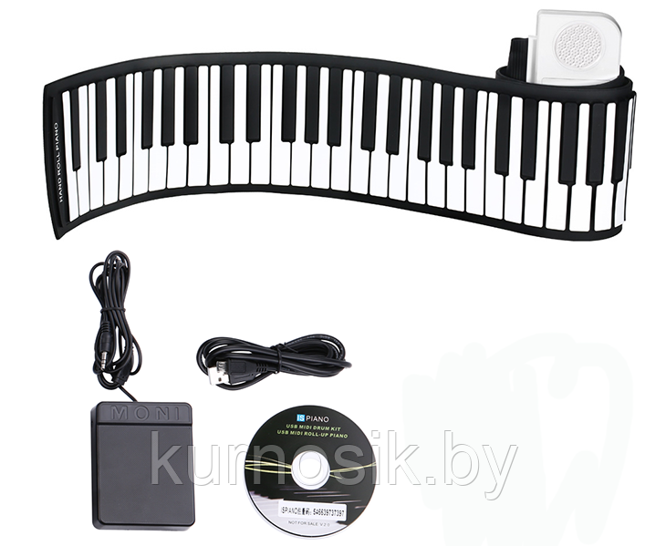 Пианино сворачивающееся черно-белое 88 клавиш, PU88M - фото 6 - id-p165809056