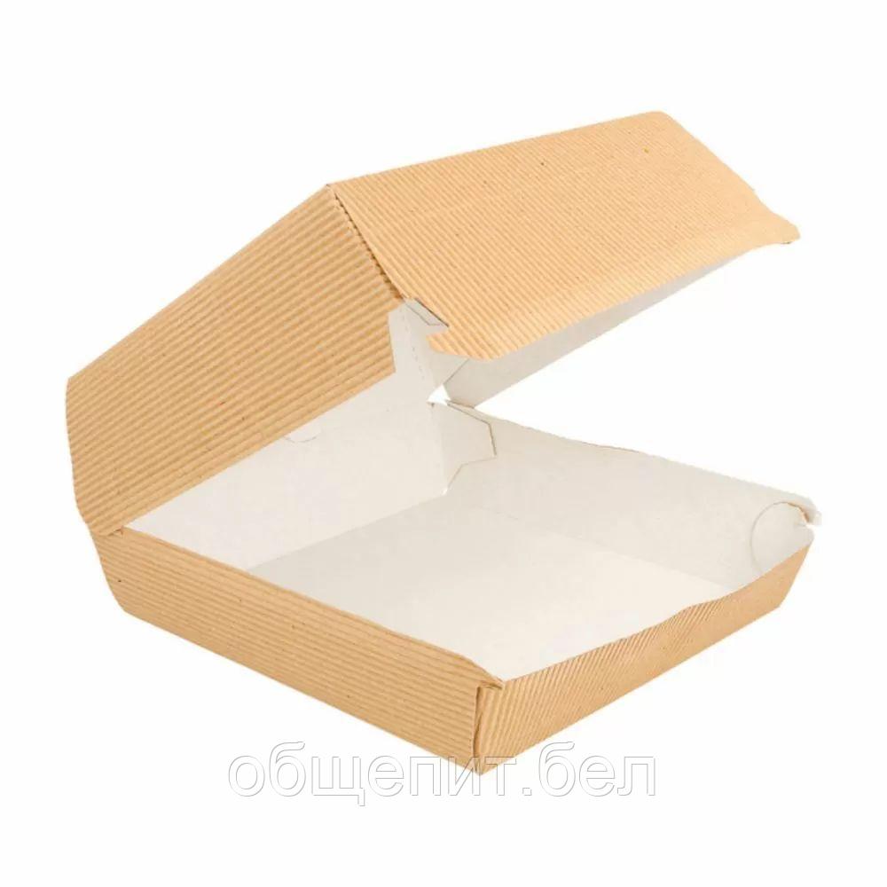 Коробка для бургера жиронепроницаемая рифленая, 17,5*18*7,5 см, 50 шт/уп, картон, Garcia de Pou - фото 1 - id-p165773628