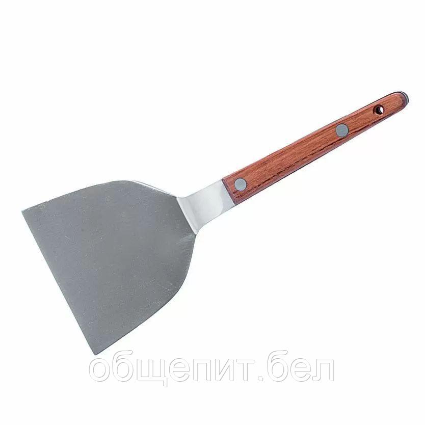 Лопатка для тепаньяки металлическая с деревянной ручкой, w 10,5 см, l 19 см, P.L. - Proff Chef Line - фото 1 - id-p165780526