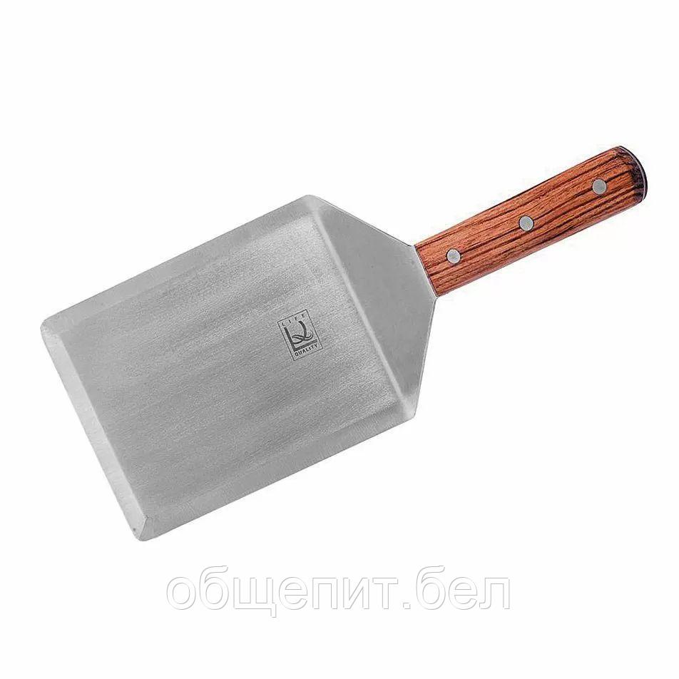 Лопатка металлическая с деревянной ручкой, w 12,5 см, l 16 см, P.L. - Proff Chef Line