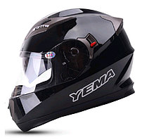 Шлем мотоциклетный YM-829,Черный (размер M) Тонированный визор