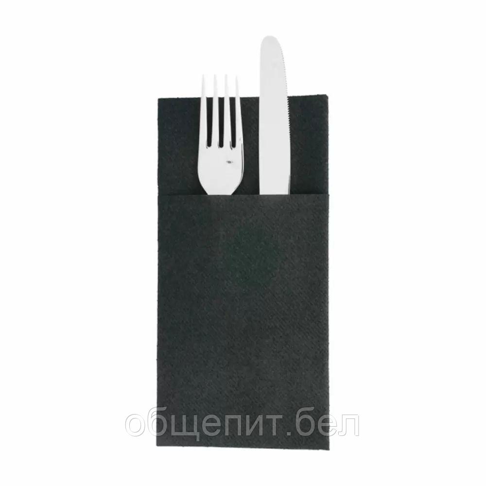 Конверт-салфетка для столовых приборов Airlaid чёрный 40*40 см, 50 шт, Garcia de Pou - фото 1 - id-p165776681