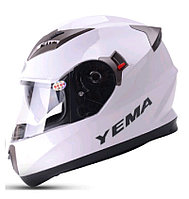 Шлем мотоциклетный YM-829,Белый (размер S) Тонированный визор, фото 1